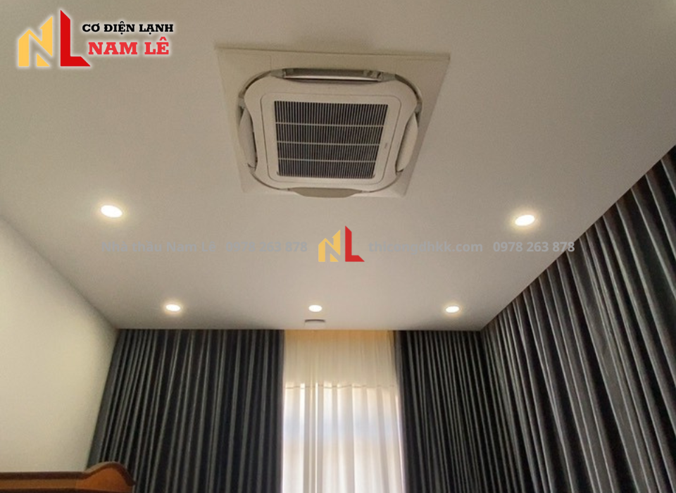 thi công máy lạnh âm trần spa